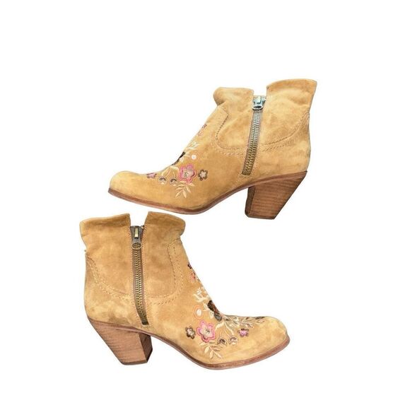 Sam Edelman Letti Leather Tassle Booties Floral Embroidered Size 10 M Festival - Picture 7 of 13